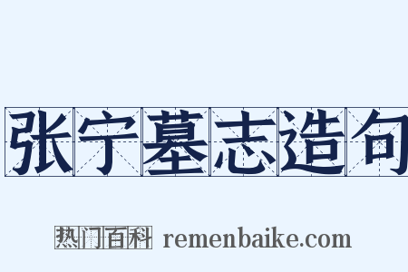 张宁墓志造句是什么意思的图片